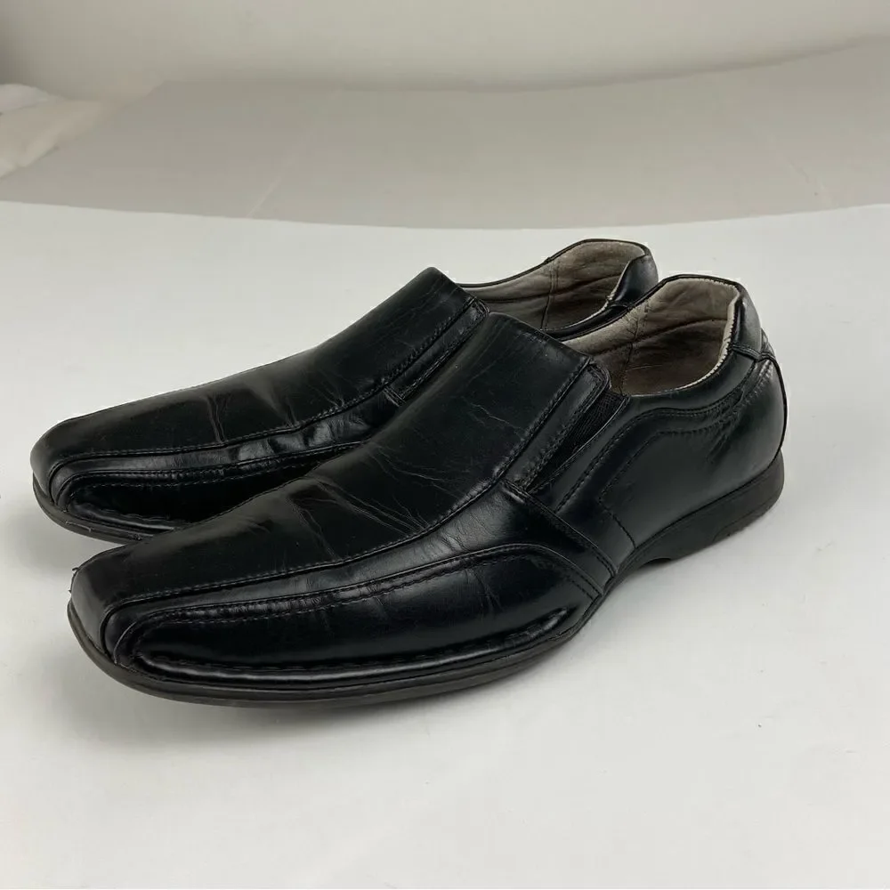 Steve Madden Men’s Leather Loafers Black Size 11.5 Contemporary Minimalist